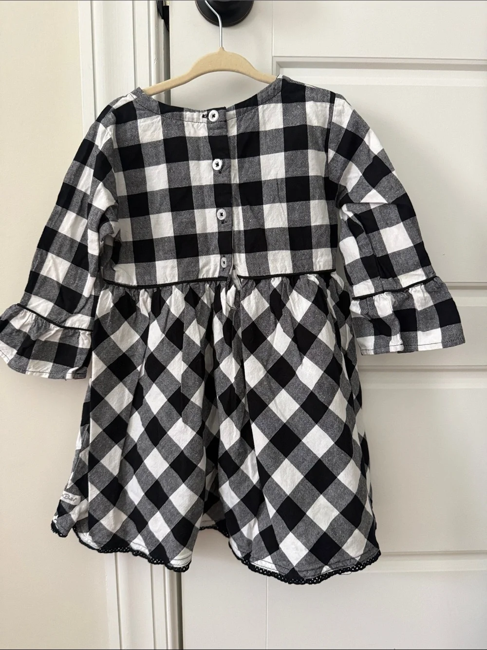 Ruffle Butts Black and White Buffalo Plaid Ruffle top